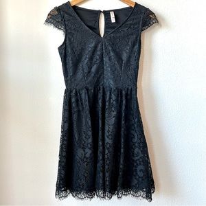 Xhilaration Black Lace Fit & Flare Dress